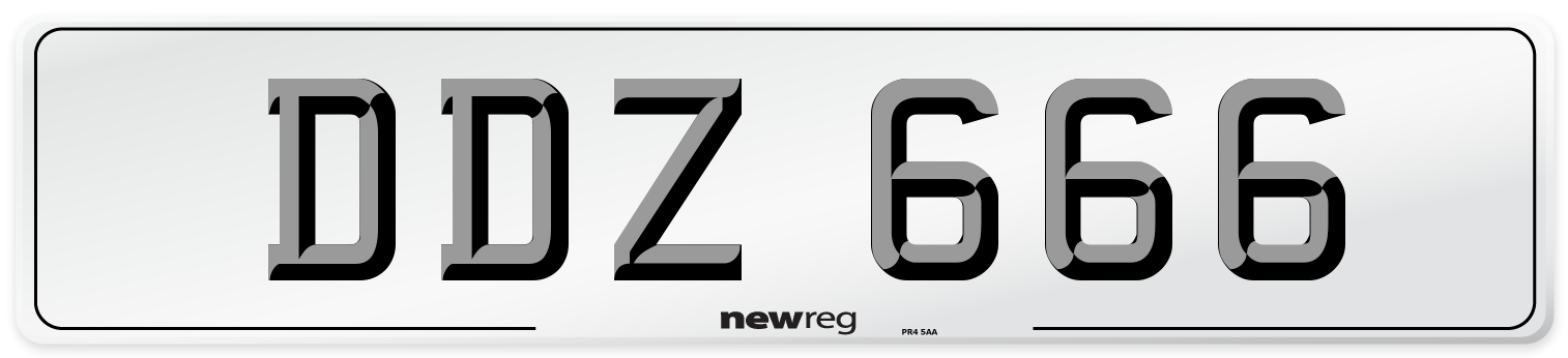 DDZ 666 Number Plate from New Reg